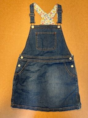 Mini Boden Girl's Denim Jumper Overall Dress Size 9-10Y